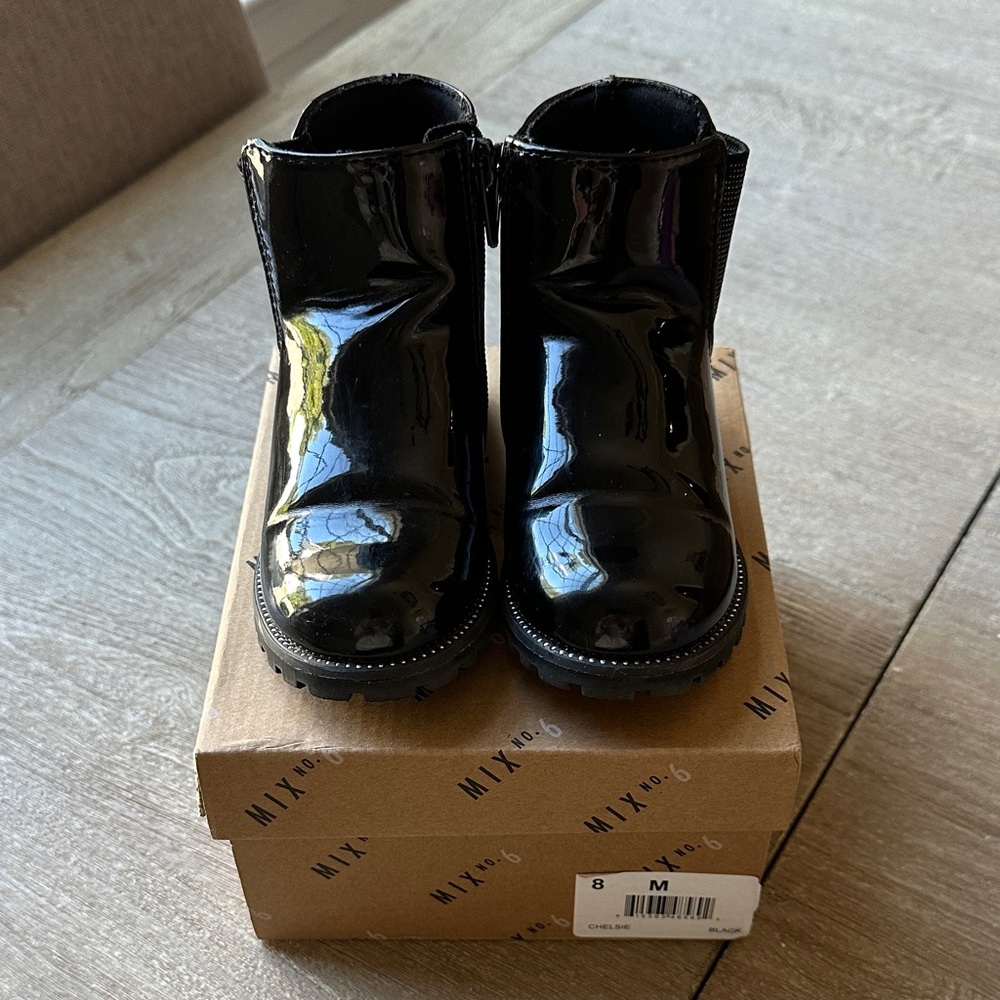 Mix No. 6 Kids Glossy Black Boots